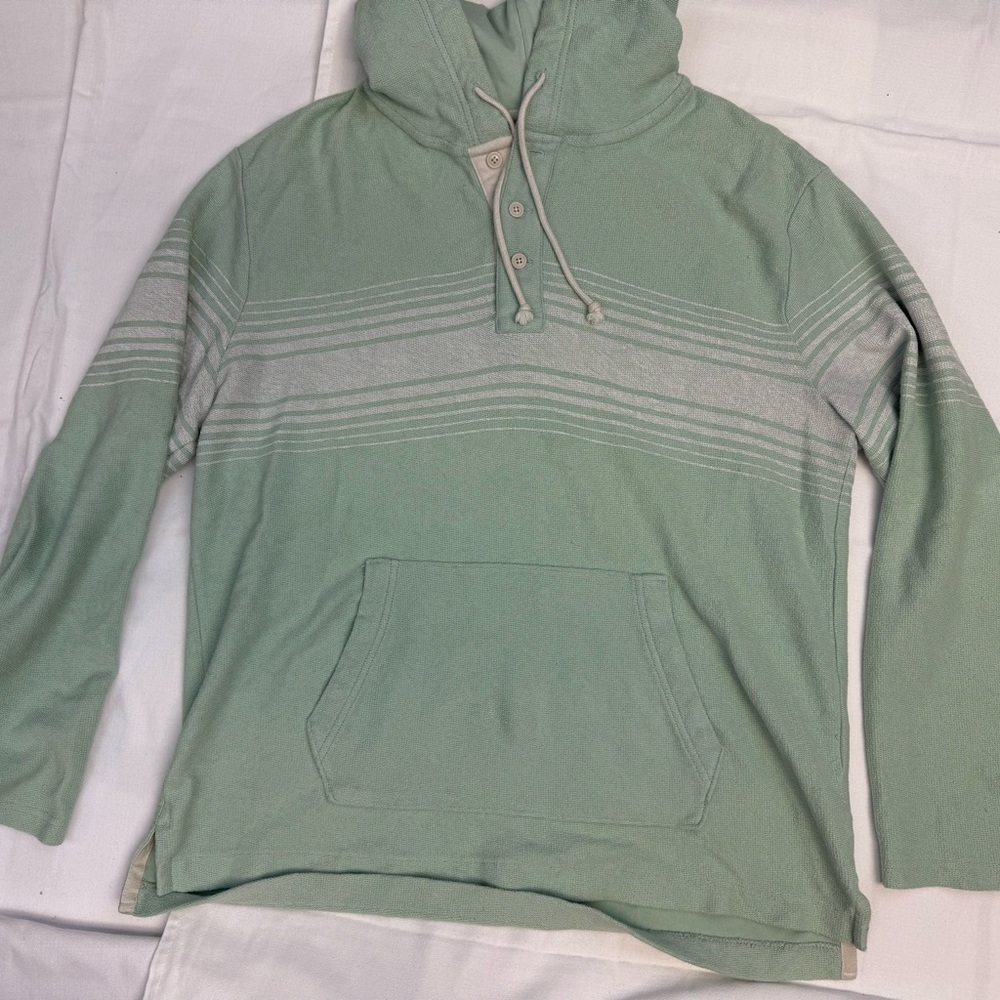 American Eagle Green Striped Hoodie